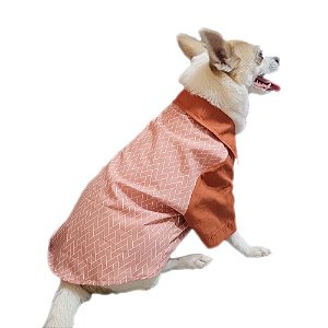 Camisa para cachorro com estampa de tijolinho rosé e terracota