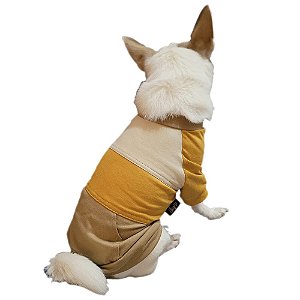 Camiseta para Cachorro Listrada Bege