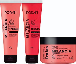 Kit Esfoliante, Sabonete E Hidratante - Melancia - Porán