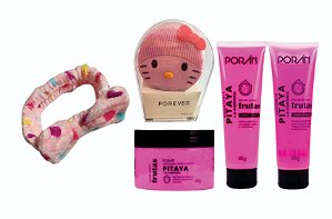 Kit Skin Care Pitaia com Esponja Elétrica e faixa de Cabelo