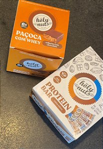 BRINDE CX PAÇOCA: Caixa Mista Barrinha de Proteína + Caixa Paçoquinha com Whey