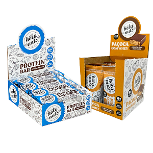 Combo: Caixa Barrinha de Proteína Cookies N Cream + Caixa Paçoquinha com Whey