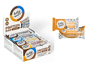 COMBO: CX MISTA BARRINHA VEGANA + 1 PAÇOQUINHA COM WHEY + 1 PAÇOQUINHA COM WHEY CHOC BRANCO