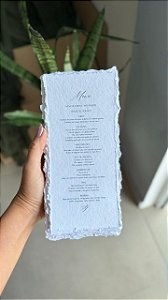 Menu em Papel Algodão - Modelo tradicional