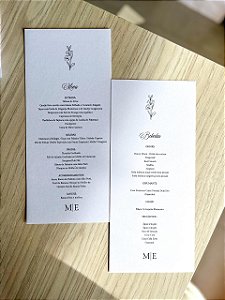 Menu frente e verso texturizado