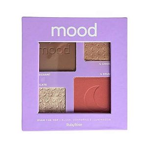 PALETA BLUSH, CONTORNO E ILUMINADOR MOOD