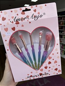 KIT PINCEL 5 PEÇAS AMOR ANJO
