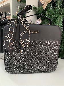 MALETA PRETA GRANDE LUA E NEVE