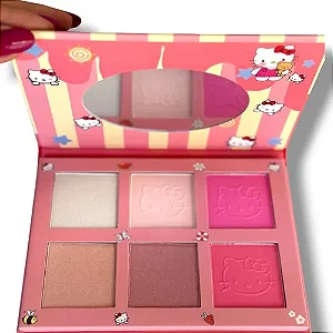 PALETA DE BLUSH E ILUMINADOR HELLO KITTY