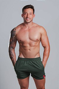 Short Curto Linho Militar