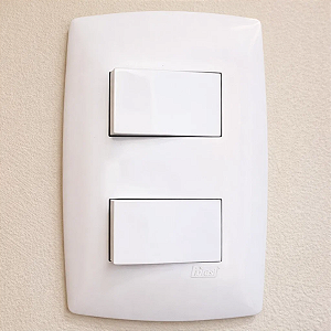 CJ INTERRUPTOR DUPLO PARALELO 4X2 - BLUX HOME BRANCO