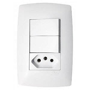 CJ DUPLO SIMPLES + TOMADA 10A 4X2 - BLUX HOME BRANCO