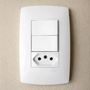 CJ DUPLO SIMPLES + TOMADA 20A 4X2 - BLUX HOME BRANCO