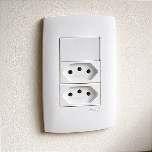 CJ PARALELO + TOMADA DUPLA 10A 4X2 - BLUX HOME BRANCO