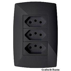CJ TOMADA TRIPLA 10A 4X2 - BLUX HOME GRAFITE
