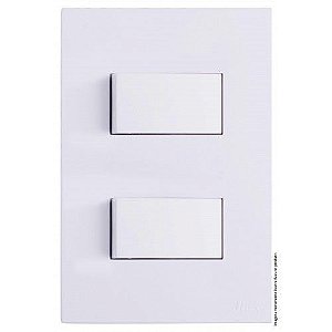 (A4) CJ INTERRUPTOR DUPLO SIMPLES SEPARADO 4X2 - RECTA BRANCO GLOSS