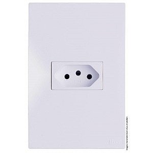 (A2) CJ TOMADA 20A HORIZONTAL 4X2 - RECTA BRANCO GLOSS