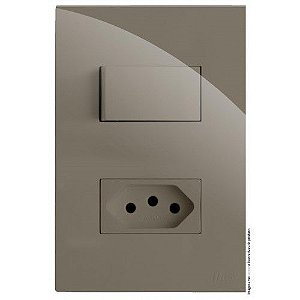 CJ INTERRUPTOR PARALELO + TOMADA 10A 4X2 - RECTA FENDI GLOSS
