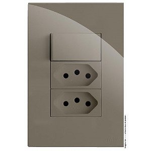 CJ INTERRUPTOR PARALELO + TOMADA DUPLA 10A 4X2 - RECTA FENDI GLOSS
