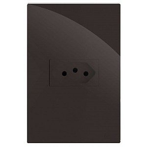 CJ TOMADA 10A HORIZONTAL 4X2- RECTA CHOCOLATE GLOSS