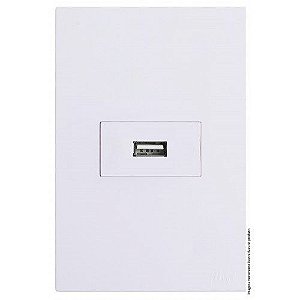 CJ ENTRADA USB 2.A HORIZONTAL 4X2 - RECTA BRANCO GLOSS