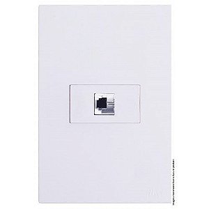 CJ RJ11 2 FIOS (TELEFONE) HORIZONTAL 4X2 RECTA BRANCO GLOSS