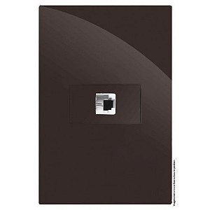 CJ RJ11 2 FIOS HORIZONTAL (TELEFONE) 4X2 - RECTA CHOCOLATE GLOSS