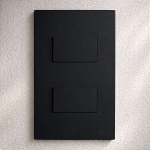 CJ INTERRUPTOR DUPLO SIMPLES SEPARADO 4X2 - RECTA BLACK SATIN FOSCO