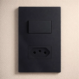 CJ INTERRUPTOR PARALELO + TOMADA 10A 4X2 - RECTA BLACK SATIN FOSCO
