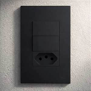 CJ DUPLO PARALELO + TOMADA 20A 4X2 - RECTA BLACK SATIN FOSCO