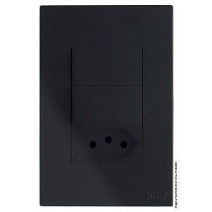 CJ DUPLO PARALELO + TOMADA 20A 4X2 - RECTA BLACK SATIN FOSCO
