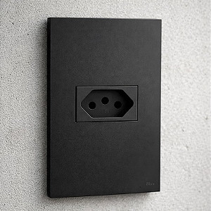 CJ TOMADA 20A HORIZONTAL 4X2 - RECTA BLACK SATIN FOSCO