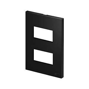 PLACA P/ 2 MODULOS SEPARADOS COM SUPORTE 4X2 - RECTA BLACK SATIN FOSCO