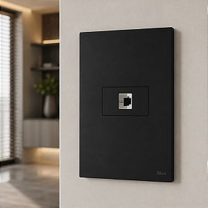CJ RJ11 2 FIOS (TELEFONE) HORIZONTAL 4X2 - RECTA BLACK SATIN FOSCO