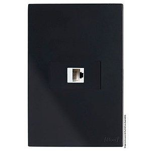 CJ RJ45 CAT5 (INTERNET) HORIZONTAL 4X2 - RECTA BLACK SATIN FOSCO