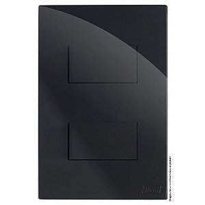 CJ INTERRUPTOR  DUPLO PARALELO 4X2 - RECTA BLACK GLOSS