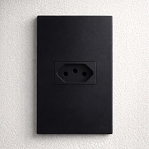 CJ TOMADA 20A HORIZONTAL 4X2 - RECTA BLACK GLOSS