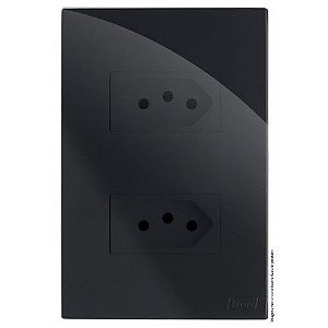 CJ TOMADA DUPLA 20A SEPARADO 4X2 - RECTA BLACK GLOSS