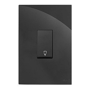 CJ INTERRUPTOR PULSADOR DE MINUTERIA VERTICAL 4X2 - RECTA GRAFITE GLOSS