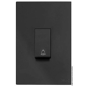 CJ INTERRUPTOR PULSADOR DE CAMPAINHA VERTICAL 4X2 RECTA GRAFITE GLOSS