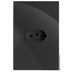 CJ TOMADA 10A HORIZONTAL 4X2 - RECTA GRAFITE GLOSS