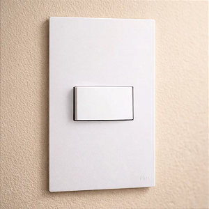 CJ INTERRUPTOR SIMPLES HORIZONTAL 4X2 - RECTA BRANCO SATIN FOSCO