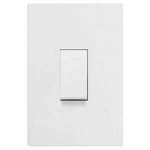 CJ INTERRUPTOR INTERMEDIARIO VERTICAL 4X2 - RECTA BRANCO SATIN FOSCO