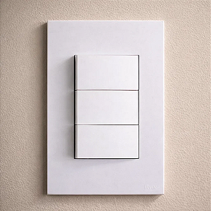 CJ INTERRUPTOR TRIPLO PARALELO 4X2 - RECTA BRANCO SATIN FOSCO