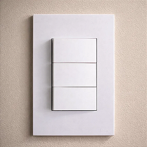 CJ INTERRUPTOR TRIPLO (2 SIMPLES + 1 PARALELO) 4X2 - RECTA BRANCO SATIN FOSCO