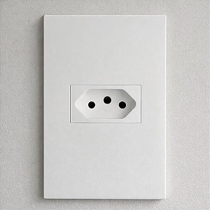 CJ TOMADA 10A HORIZONTAL 4X2 - RECTA BRANCO SATIN FOSCO