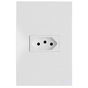 CJ TOMADA 10A HORIZONTAL 4X2 - RECTA BRANCO SATIN FOSCO
