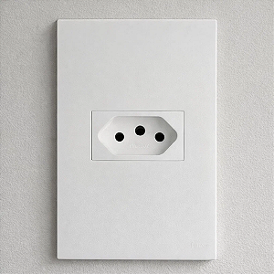 CJ TOMADA 20A HORIZONTAL 4X2 - RECTA BRANCO SATIN FOSCO