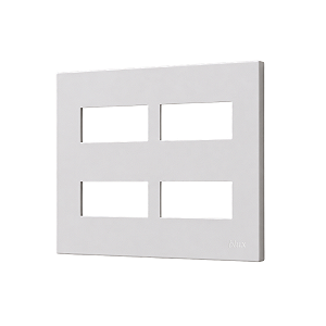 PLACA P/ 4 MOD. COM SUPORTE 4X4 - RECTA BRANCO SATIN FOSCO