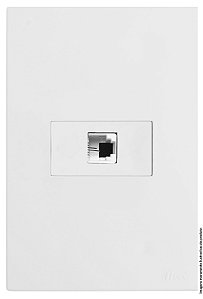 CJ RJ11 4 FIOS (TELEFONE) HORIZONTAL 4X2  RECTA BRANCO SATIN FOSCO
